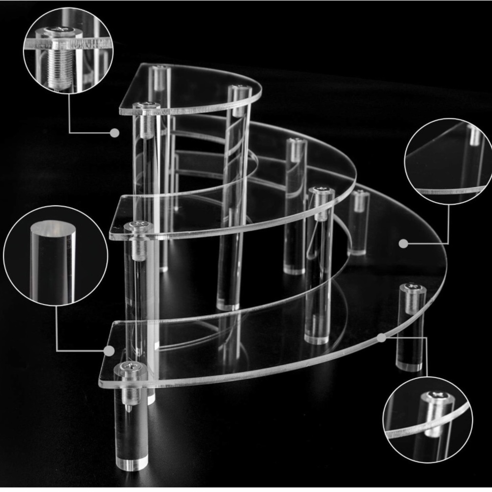 Clear Acrylic Display Stand 3 Tier Risers - Cupcakes Target Birds Home Decor